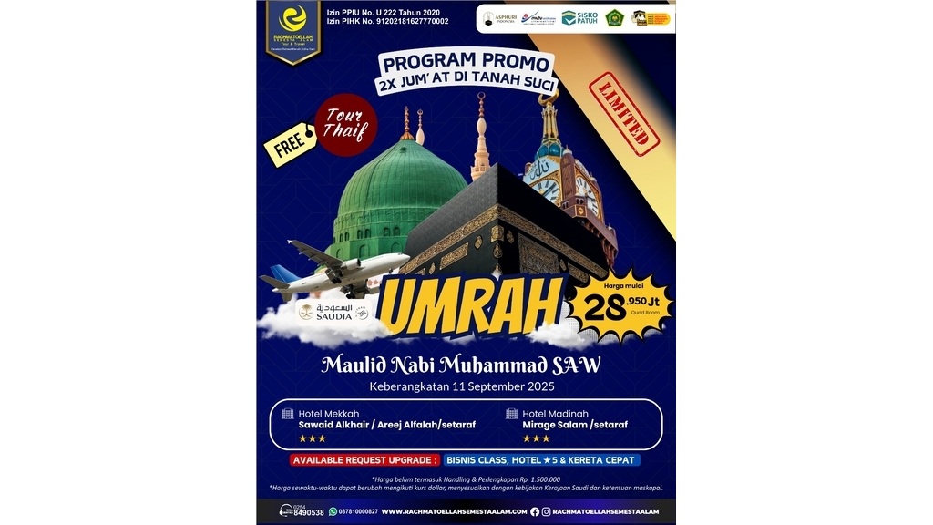 Umrah Maulid Nabi Muhammad SAW September 2025